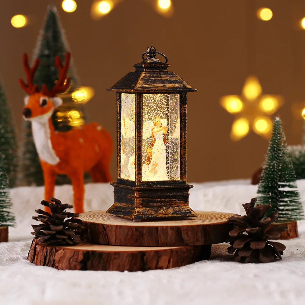 Christmas Decorations Small Oil Lamps Interior Wind Night Lights Portable Led Electronic Lights Gift Ornaments