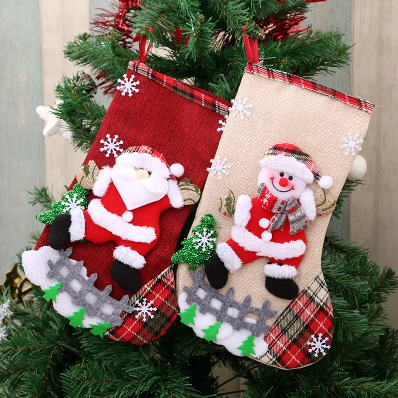 Chaussettes de Noël Décoratives - Petites Bottes Ornements Sac à Bonbons Enfants