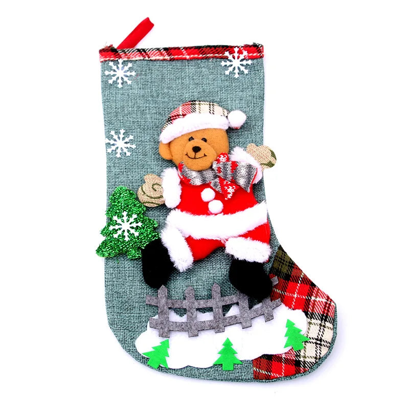 Chaussettes de Noël Décoratives - Petites Bottes Ornements Sac à Bonbons Enfants