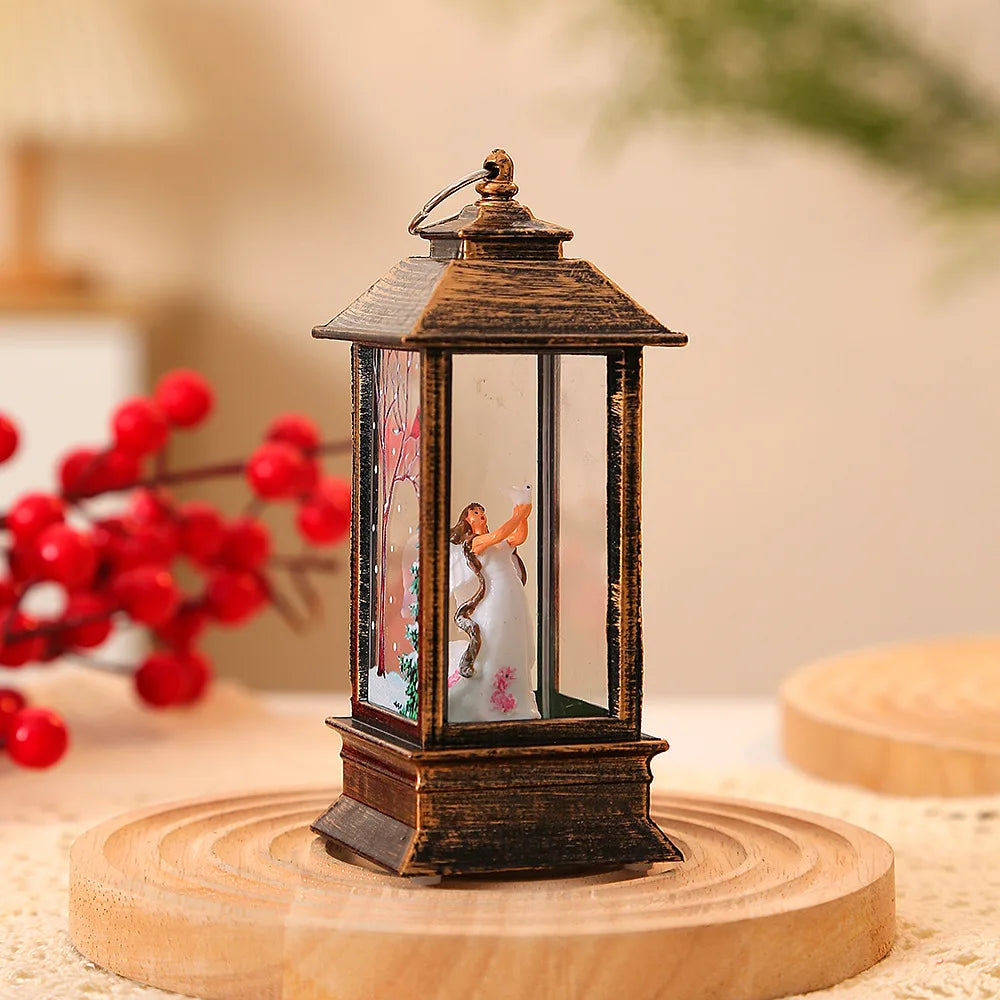 Christmas Decorations Small Oil Lamps Interior Wind Night Lights Portable Led Electronic Lights Gift Ornaments