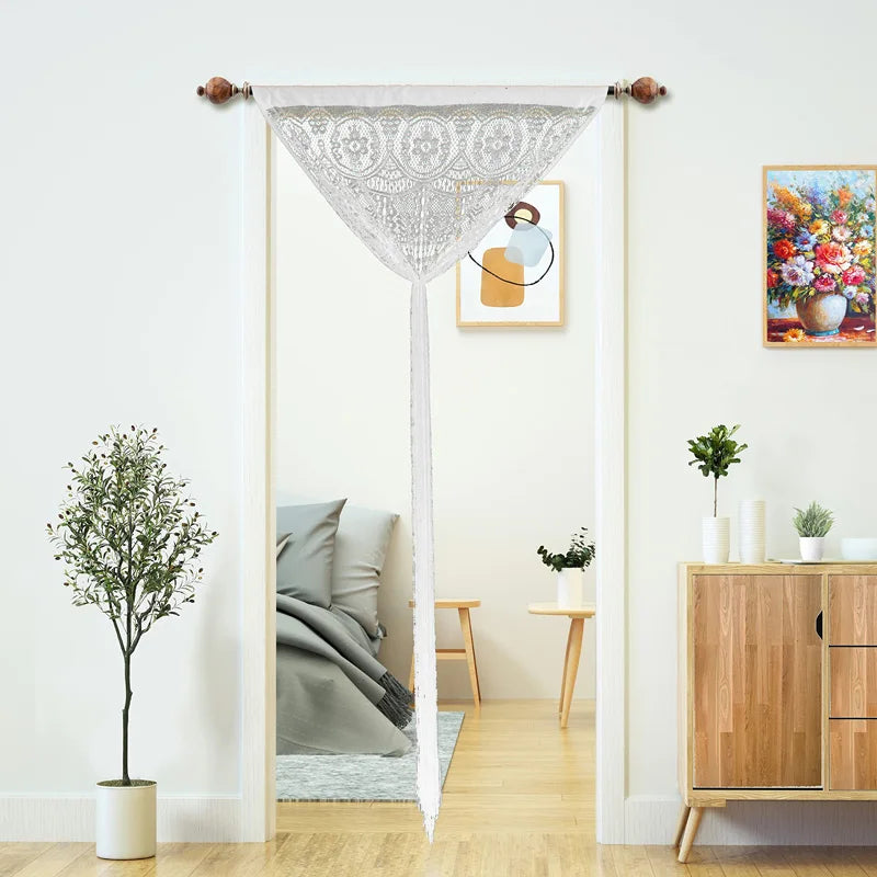 Macrame Lace Door String Curtain for Doorway Boho Window Panel Room Divider Wall Closet Curtains for Bedroom Living Room Kitchen