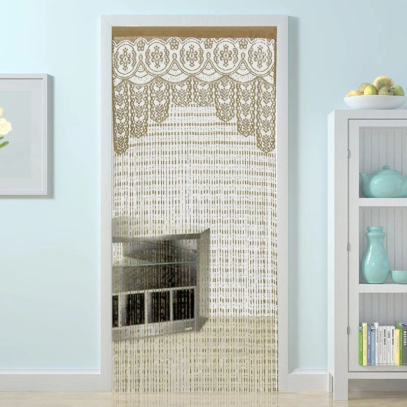 Macrame Lace Door String Curtain for Doorway Boho Window Panel Room Divider Wall Closet Curtains for Bedroom Living Room Kitchen