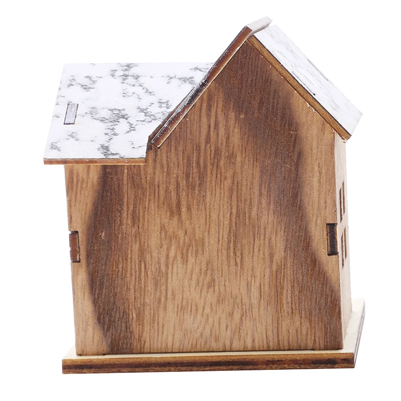 Maison Lumineuse LED en Bois - Cabane Décorative Noël - Ornement Sapin