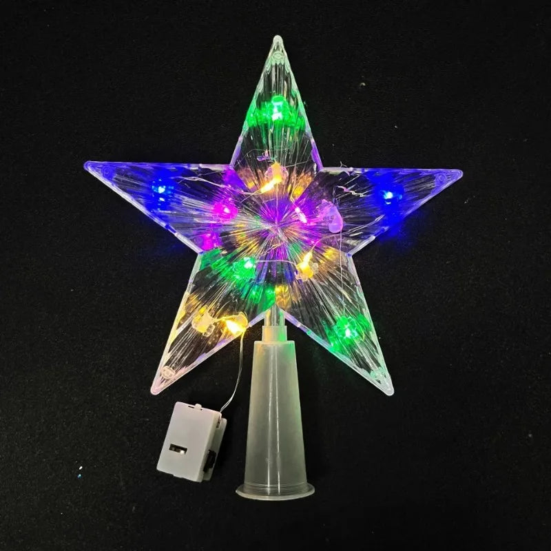 Étoile LED Lumineuse 15cm pour Sapin de Noël - Blanc Chaud - Décoration Festive