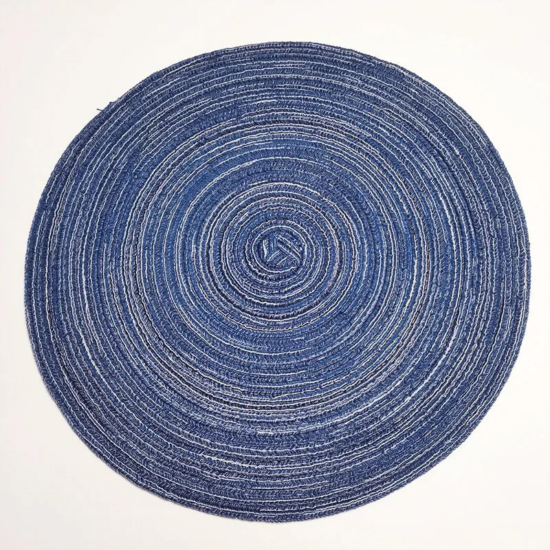 Round Braided Placemats,Washable Round Placemats for Kitchen Table 15 inch Round Table Mat for Dining Tables Holiday Party Decor