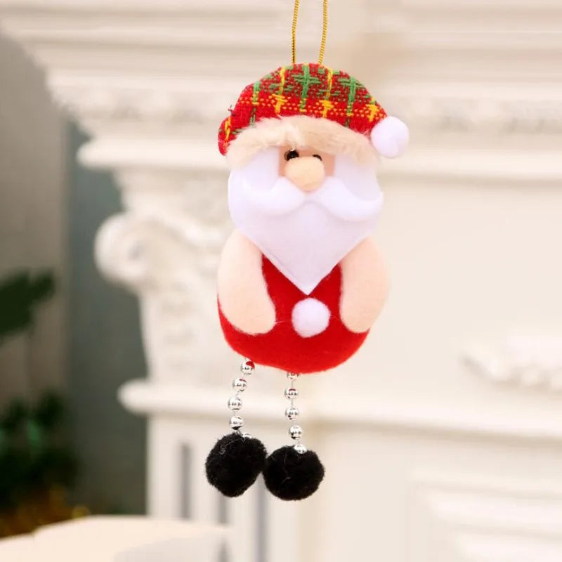 Christmas Plush Doll Ornaments White Santa Claus Snowman Xmas Tree Drop Ornaments Decoration For Home Xmas Party Kids Gifts