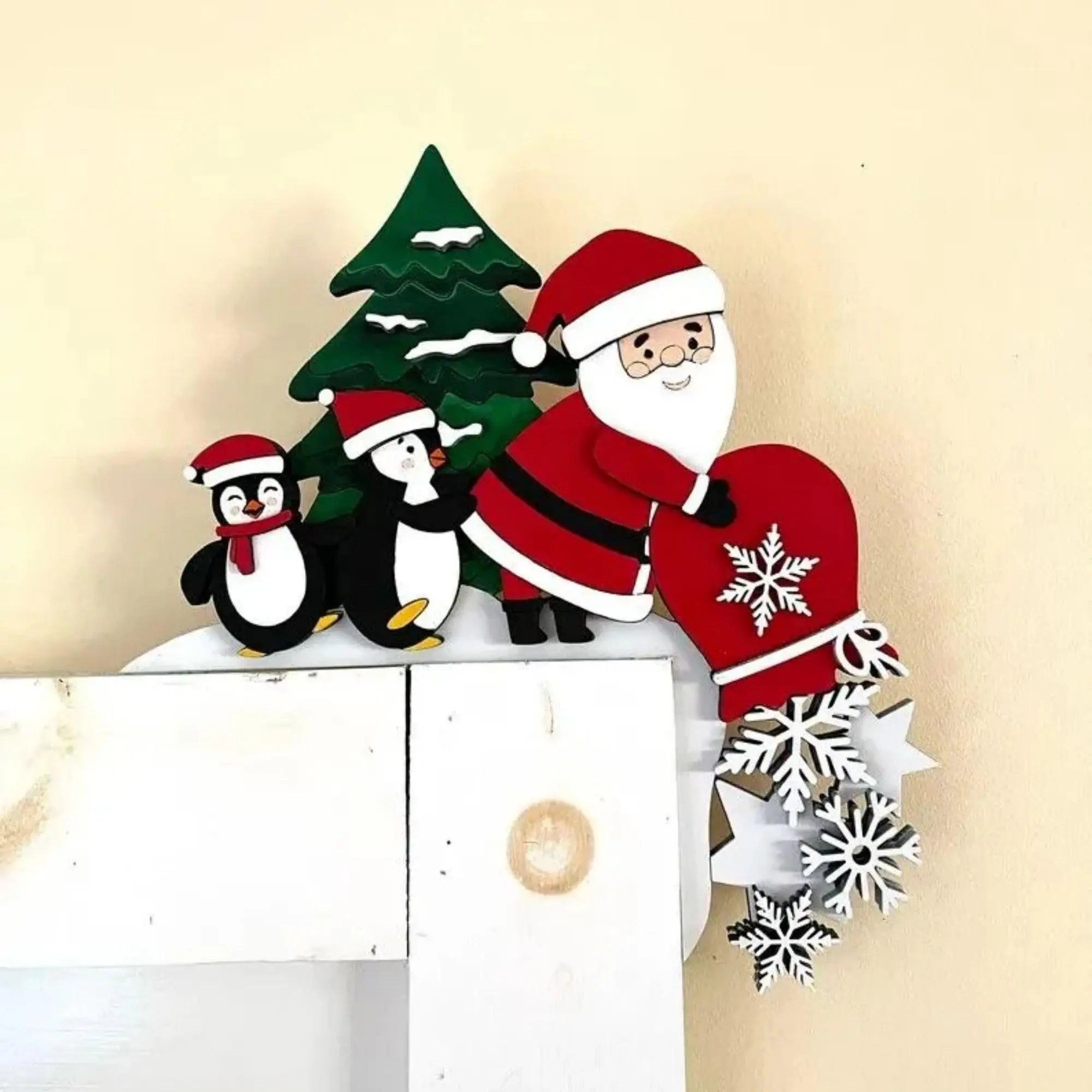 Christmas Decoration 2025 1pc Santa Clau Christmas Door Corner Decoration Diy Stitching Creatives Home Decor Colgante De Navidad