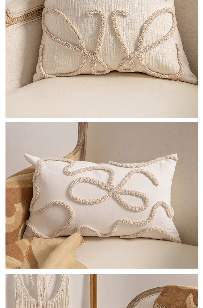 Chic Knit Pillow Covers Ins Style Sofa Cushion Cases Elegant Tassel Throw Pillowcovers Luxury Minimalist Accent Decor