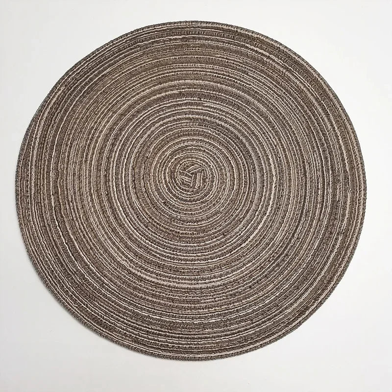 Round Braided Placemats,Washable Round Placemats for Kitchen Table 15 inch Round Table Mat for Dining Tables Holiday Party Decor
