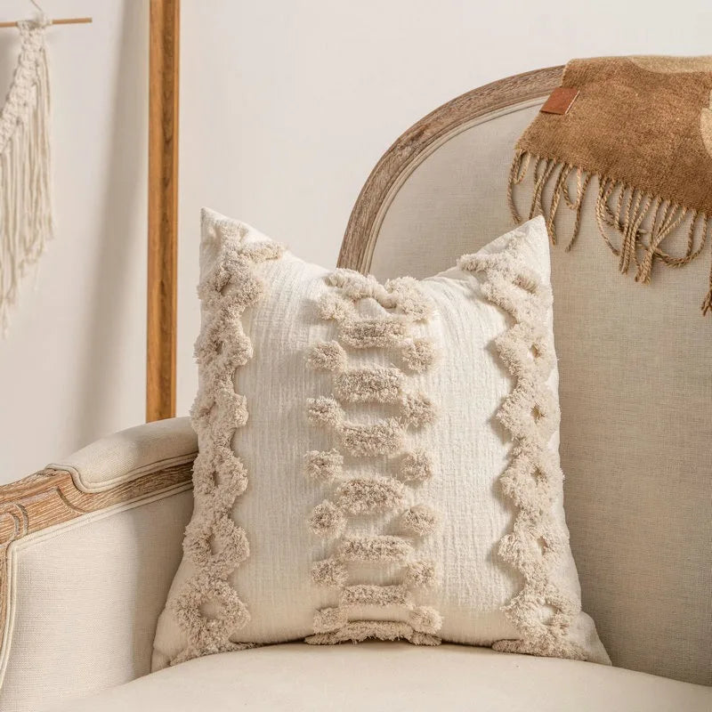 Chic Knit Pillow Covers Ins Style Sofa Cushion Cases Elegant Tassel Throw Pillowcovers Luxury Minimalist Accent Decor