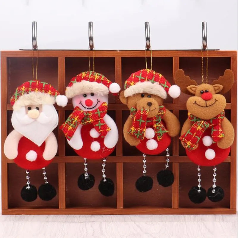 Christmas Plush Doll Ornaments White Santa Claus Snowman Xmas Tree Drop Ornaments Decoration For Home Xmas Party Kids Gifts