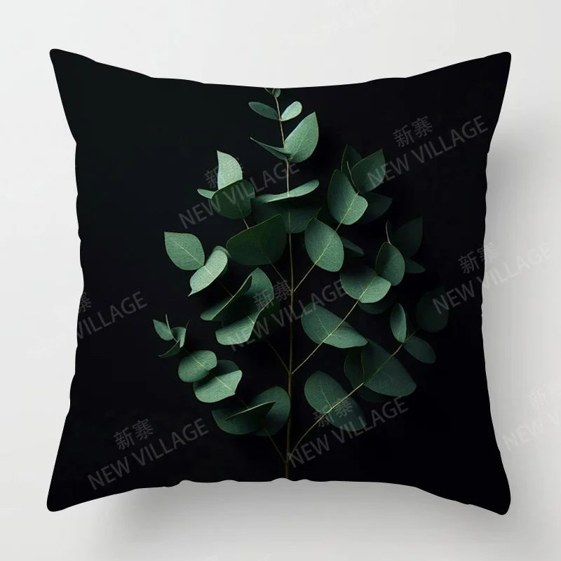 Scandinavian Plant Print Pillow Cover Living Room Sofa Cushion Cover Modern Simple Ins Style Home Decoration 40x40cm
