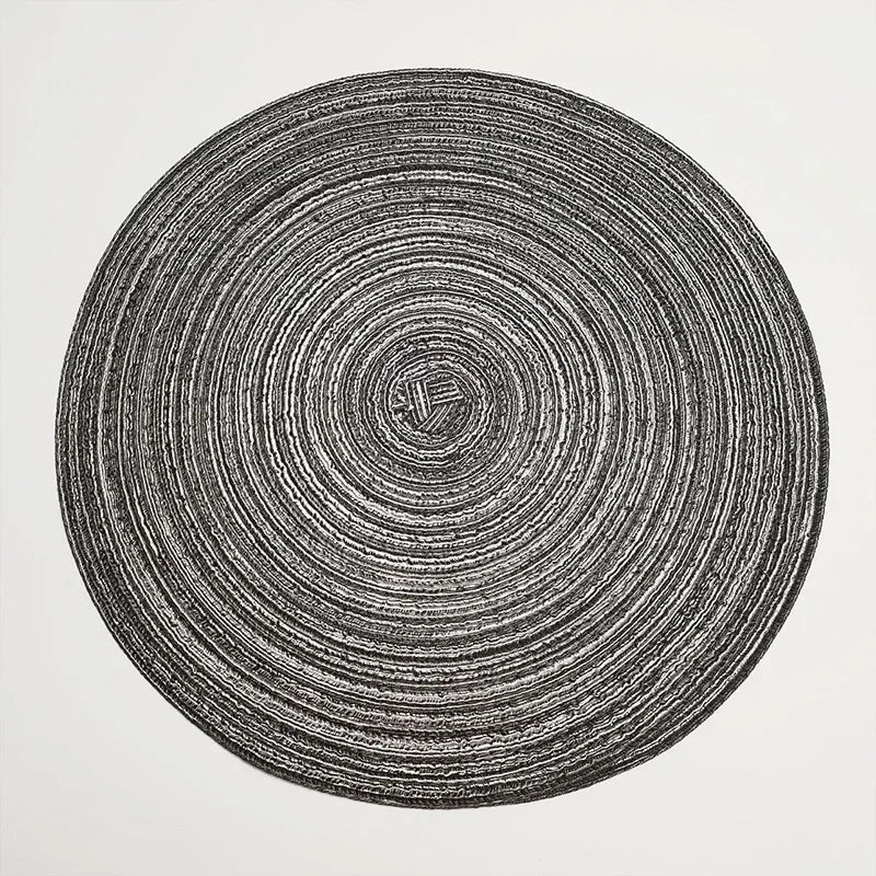Round Braided Placemats,Washable Round Placemats for Kitchen Table 15 inch Round Table Mat for Dining Tables Holiday Party Decor