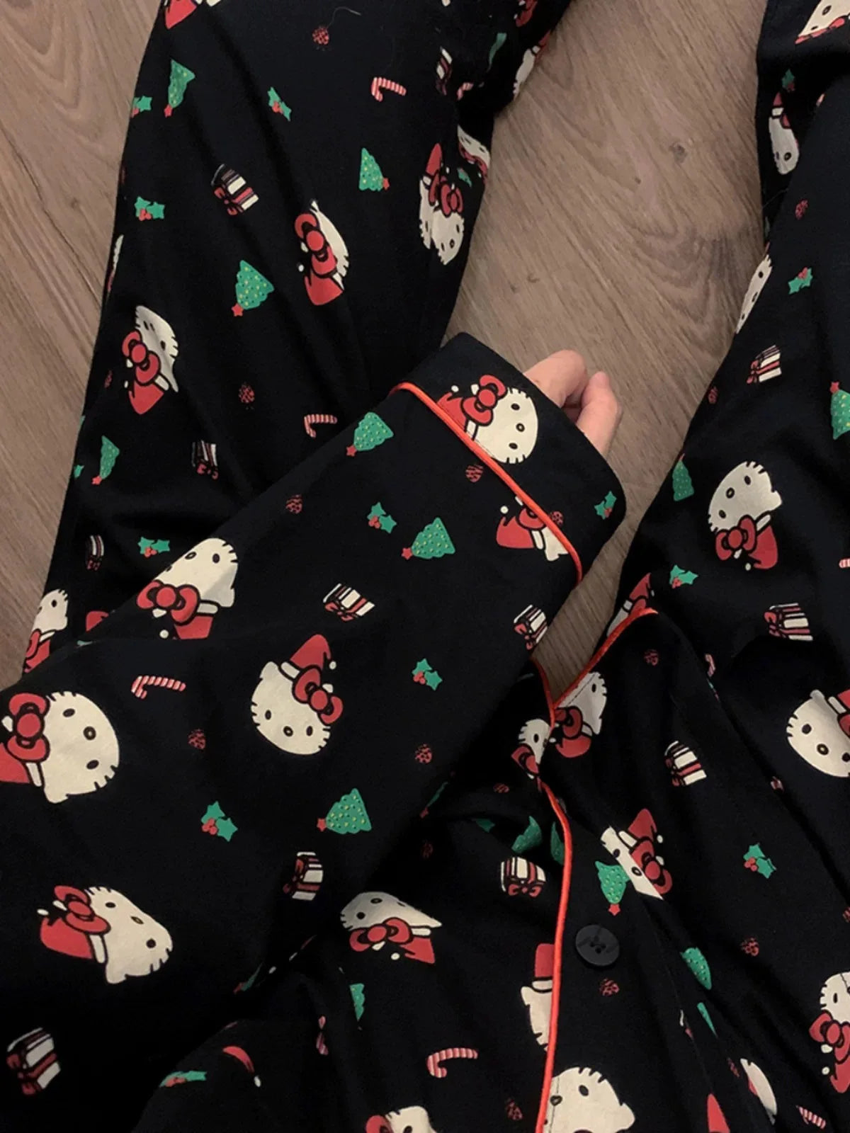 Pyjama de Noël Hello Kitty - Ensemble 2 Pièces Femme Anime Mignon
