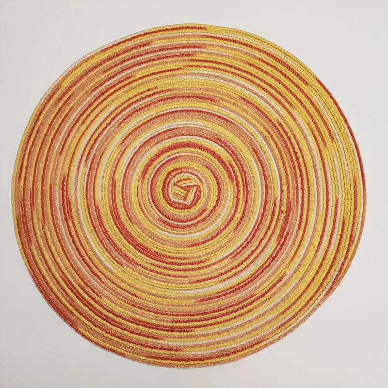 Round Braided Placemats,Washable Round Placemats for Kitchen Table 15 inch Round Table Mat for Dining Tables Holiday Party Decor
