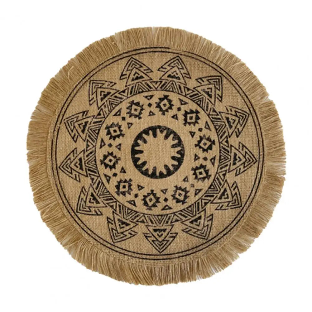 Napperon Rond en Rotin 38cm - Dessous de Plat Fait Main Décor Maison