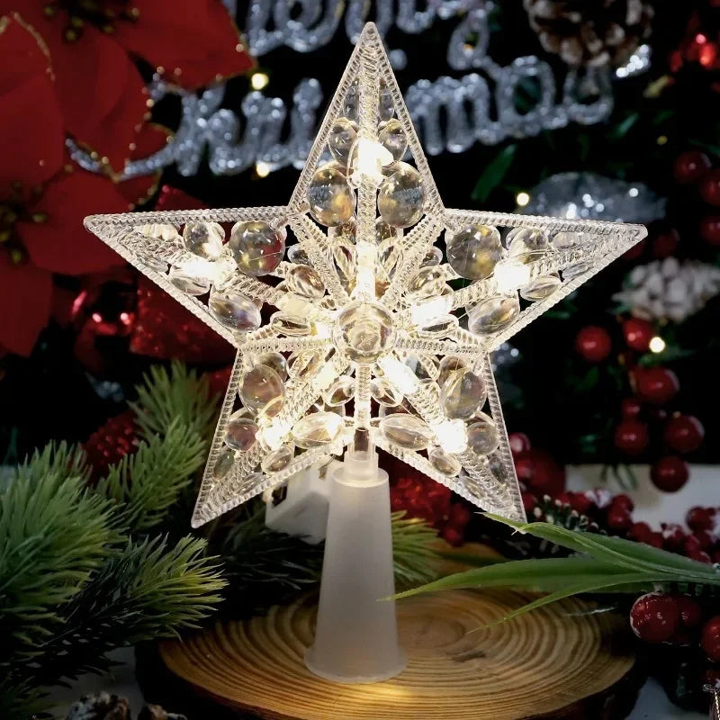 Étoile LED Lumineuse 15cm pour Sapin de Noël - Blanc Chaud - Décoration Festive