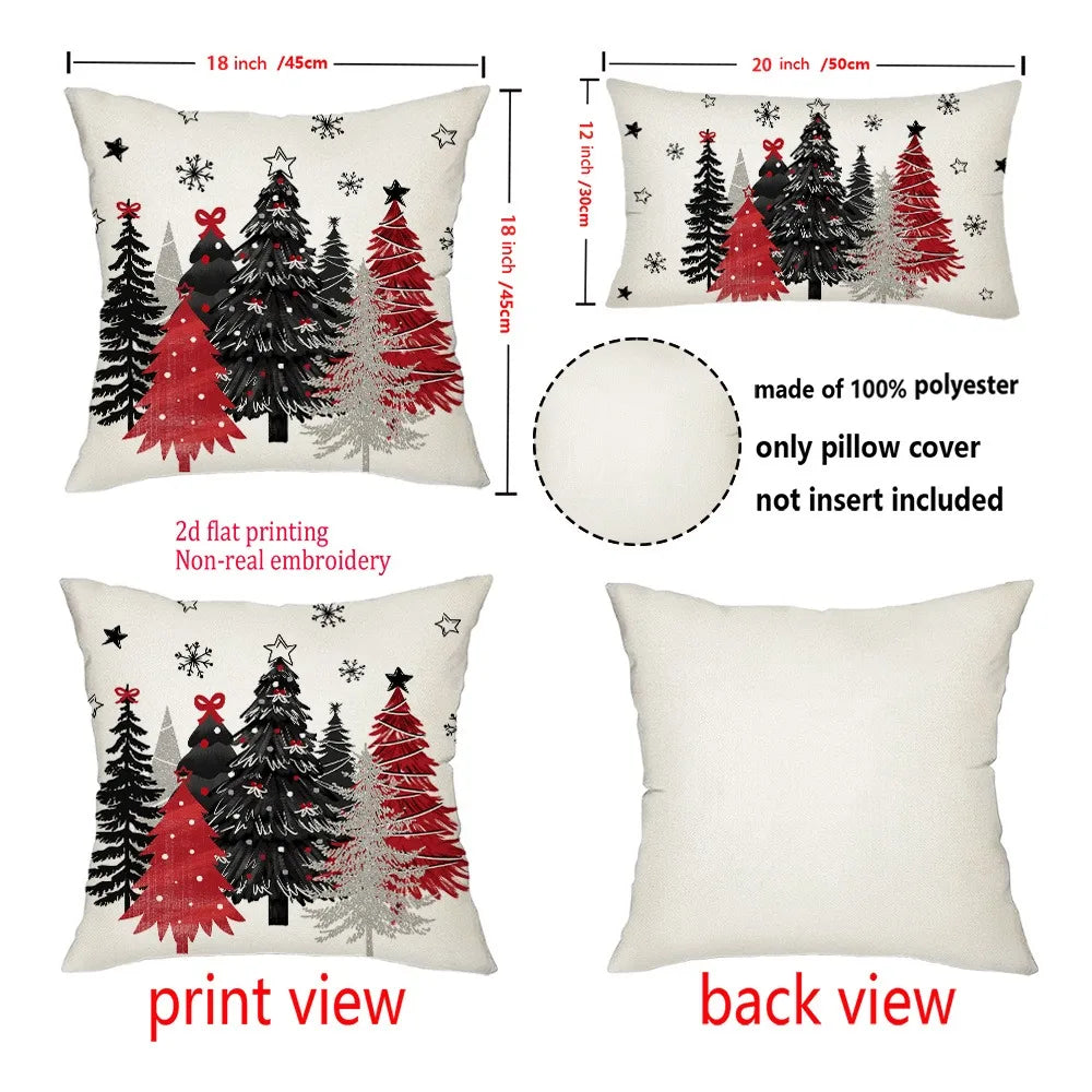 Christmas Tree Print Christmas Pillowcases for Cozy Holidays! Sofa cushion cover, New Year home decoration