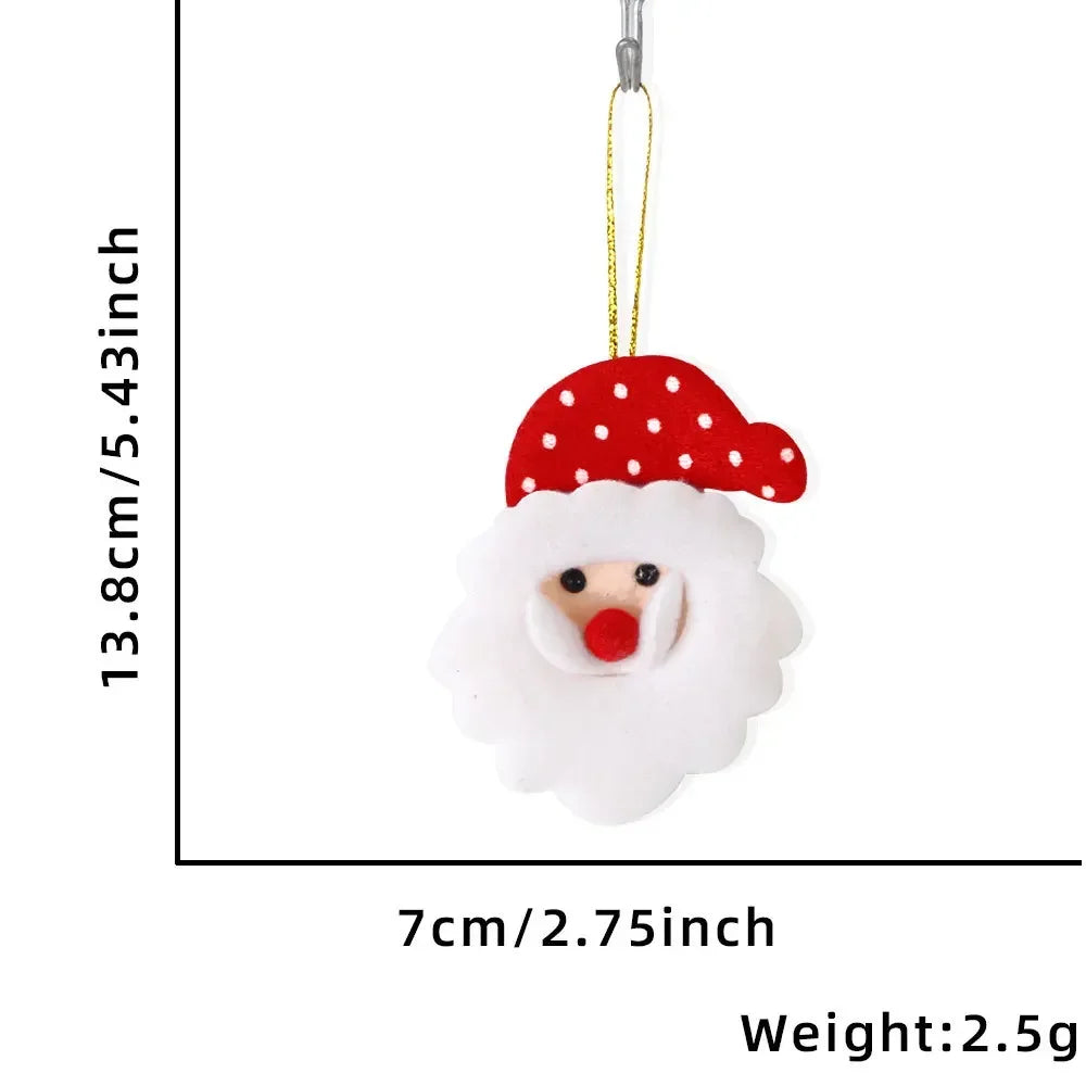 Pendentifs Peluche de Noël - Père Noël Bonhomme de Neige - Ornements Sapin