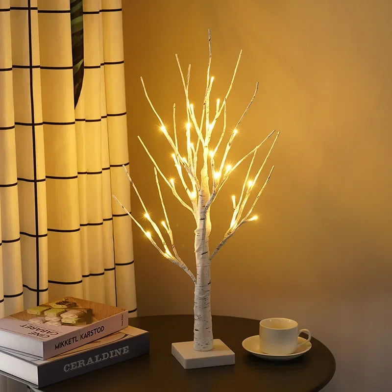 Arbre LED Bouleau de Noël - Lumières Décoratives Chambre Intérieur Lumineux