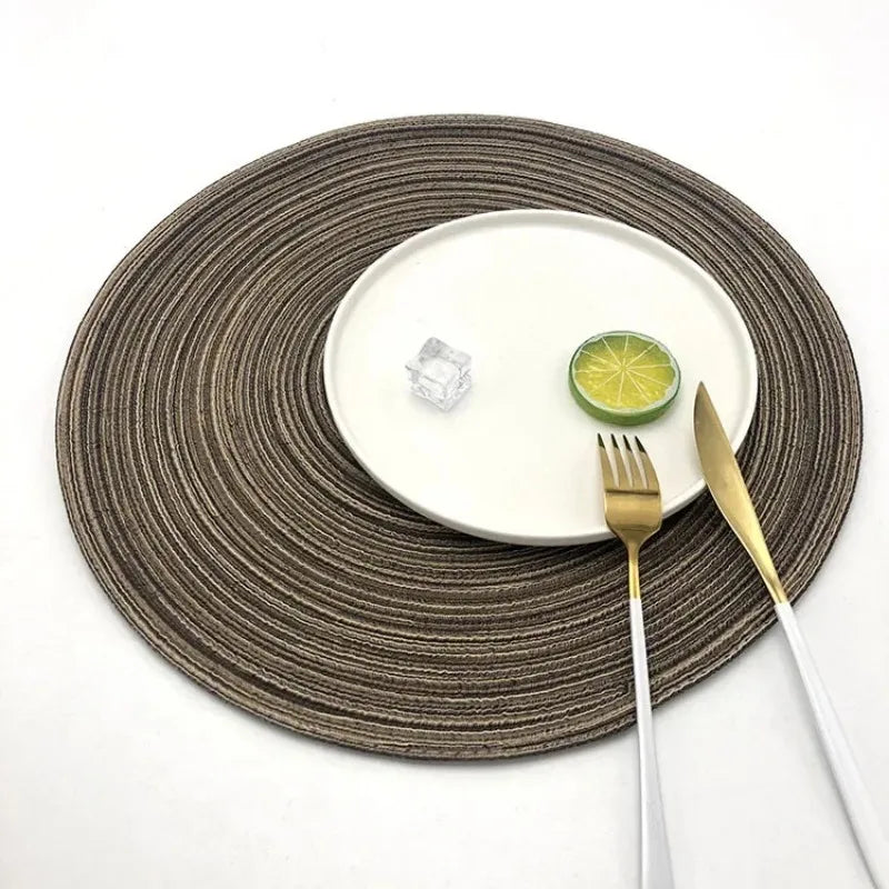 Round Braided Placemats,Washable Round Placemats for Kitchen Table 15 inch Round Table Mat for Dining Tables Holiday Party Decor