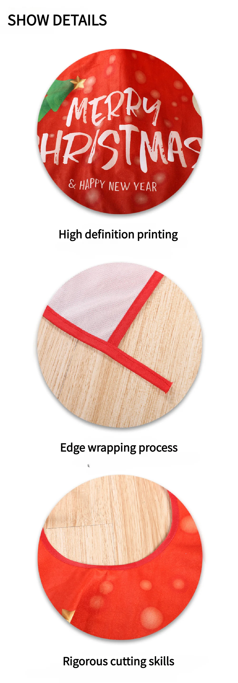 Jupe de Sapin Rustique à Carreaux Buffalo Rouge et Noir avec Ornements