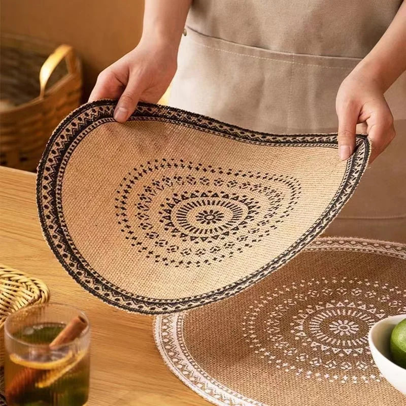 Table Mat Round Placemat Table Individual For Dining Room Decoration Accessories Kitchen Placemats Coffee Coasters Party Dinner