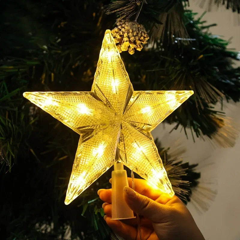 Étoile Lumineuse LED pour Sommet de Sapin - Lampe Scintillante Noël