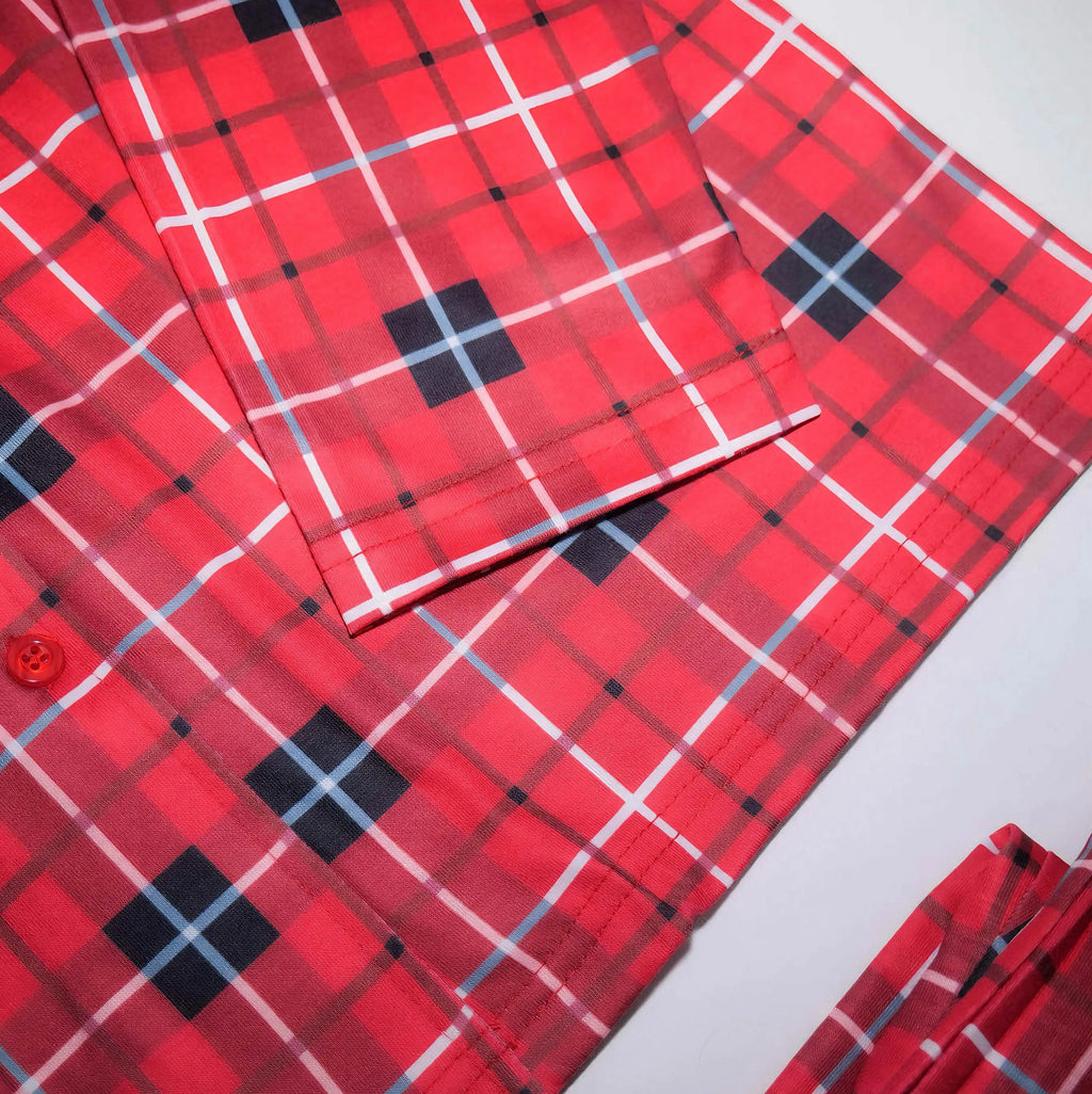 Ensemble pyjama de Noël à carreaux rouges - 2 pièces - Pour toute la famille