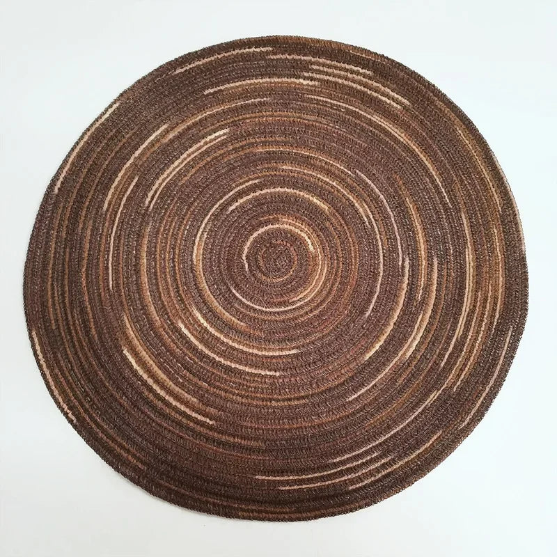 Round Braided Placemats,Washable Round Placemats for Kitchen Table 15 inch Round Table Mat for Dining Tables Holiday Party Decor