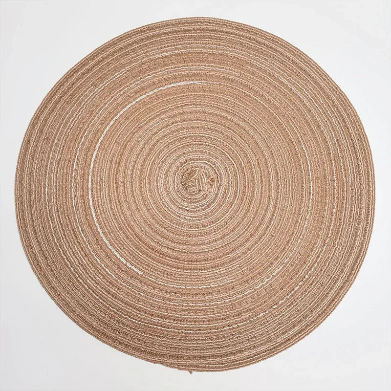 Round Braided Placemats,Washable Round Placemats for Kitchen Table 15 inch Round Table Mat for Dining Tables Holiday Party Decor