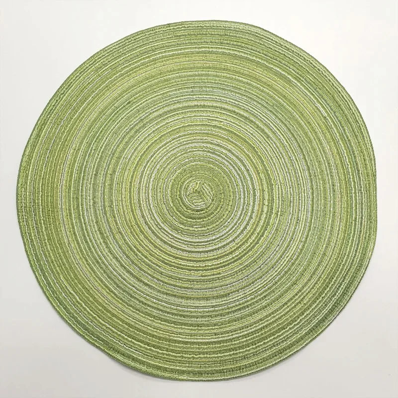Round Braided Placemats,Washable Round Placemats for Kitchen Table 15 inch Round Table Mat for Dining Tables Holiday Party Decor