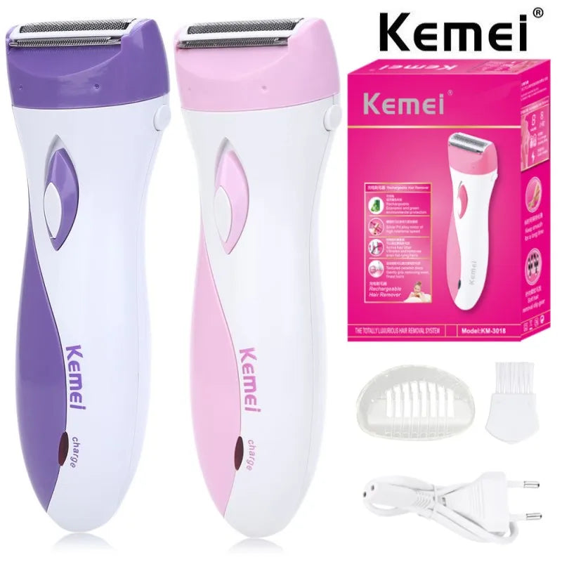 Rasoir Électrique Kemei KM-3018 EU - Épilateur Sans Douleur Rechargeable