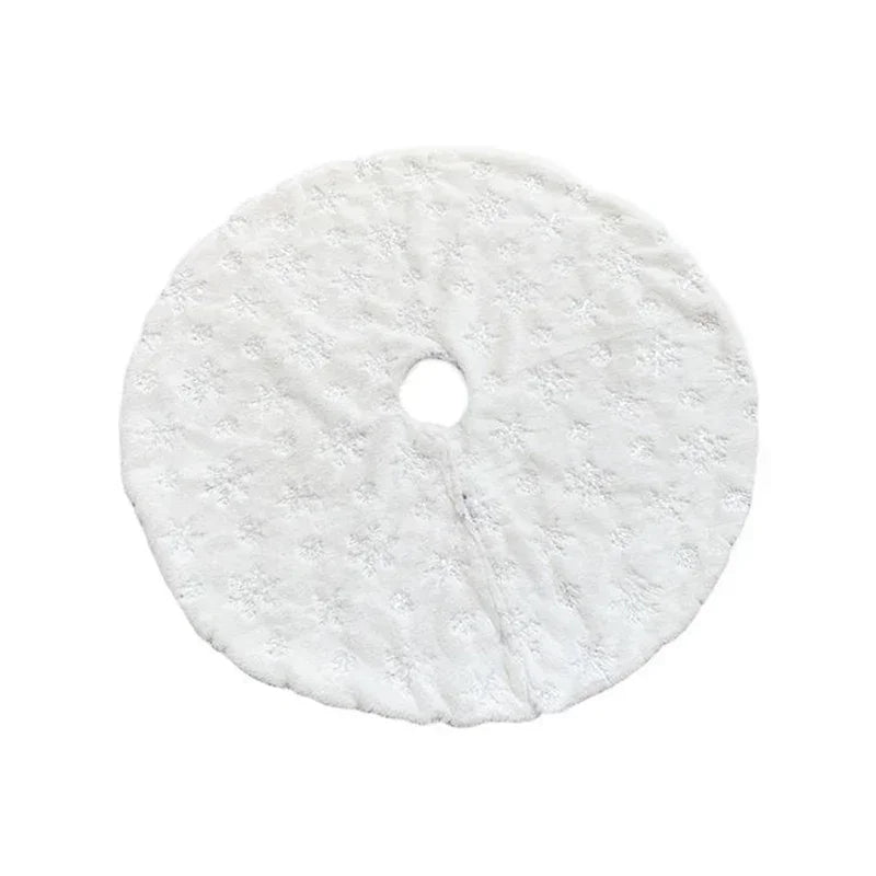 Petite Jupe de Sapin 15 Pouces - Peluche Blanche Fausse Fourrure avec Sequins