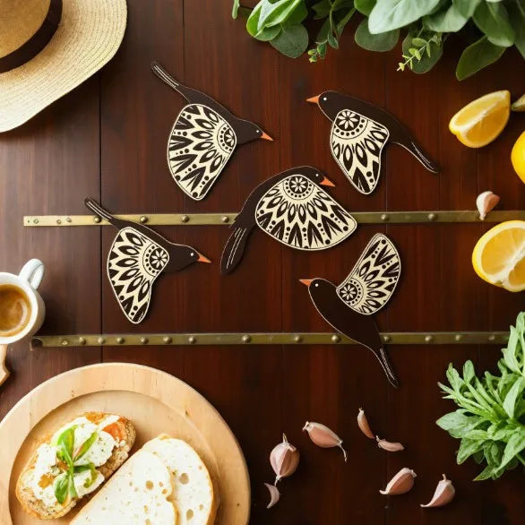 Décoration Murale Oiseau Volant en Bois - Art Mural Naturel