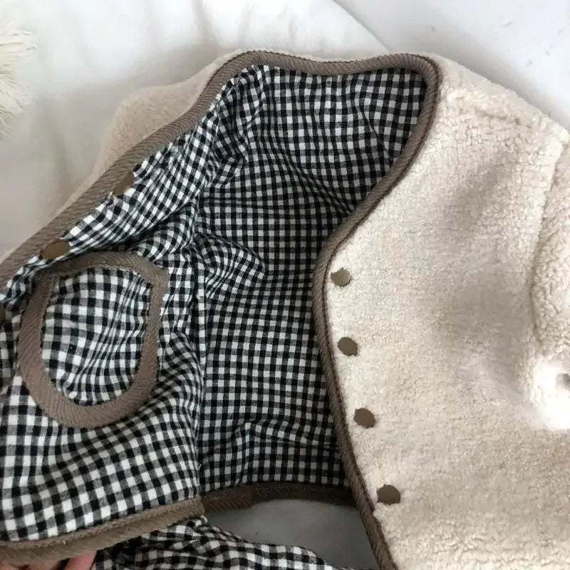 DGUKYM Autumn and Winter New Warm Jacket Children Two Sides Wear Plaid Plush Jacket Kids Jackets Winter Clothes for Girls