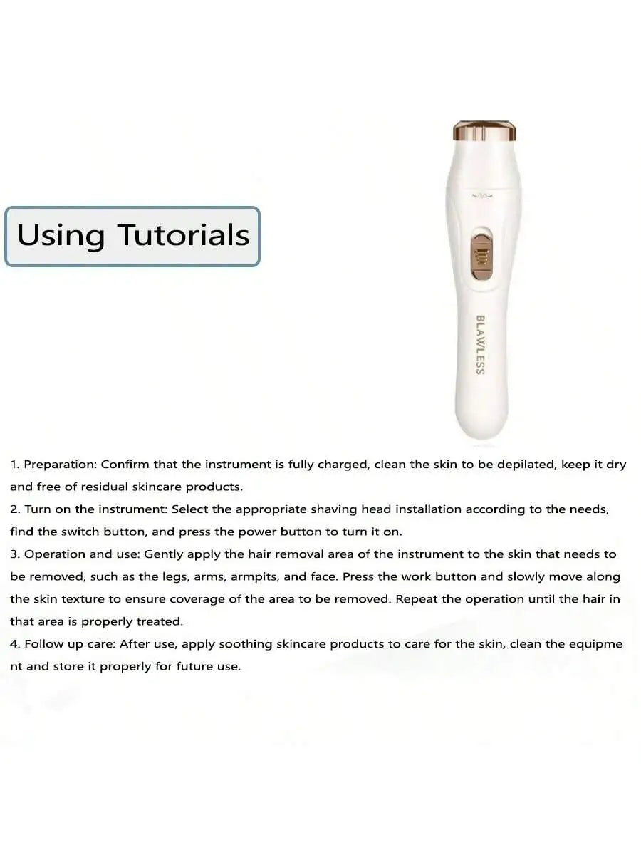 Rasoir Électrique Femme 2026 - Sans Fil Rechargeable Visage Bikini Jambes