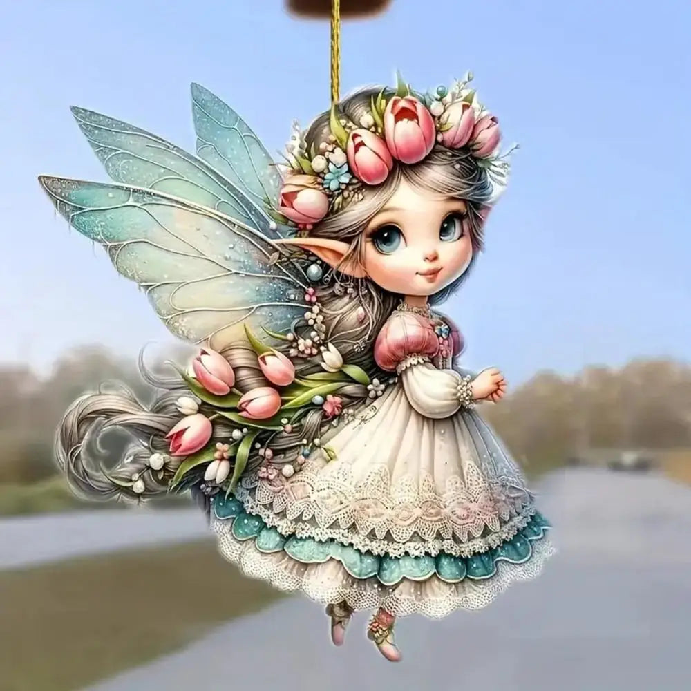 Attrape-Soleil Fée des Fleurs - Décoration Fenêtre Vitrail Acrylique