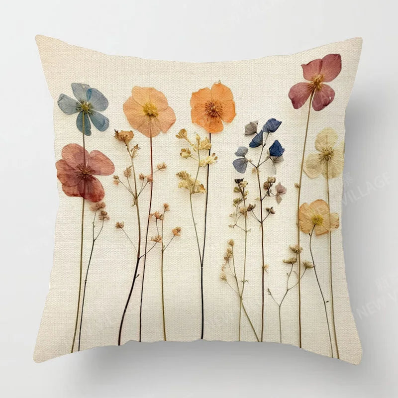 Scandinavian Plant Print Pillow Cover Living Room Sofa Cushion Cover Modern Simple Ins Style Home Decoration 40x40cm