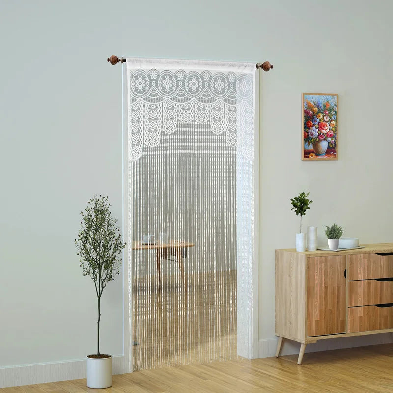 Macrame Lace Door String Curtain for Doorway Boho Window Panel Room Divider Wall Closet Curtains for Bedroom Living Room Kitchen