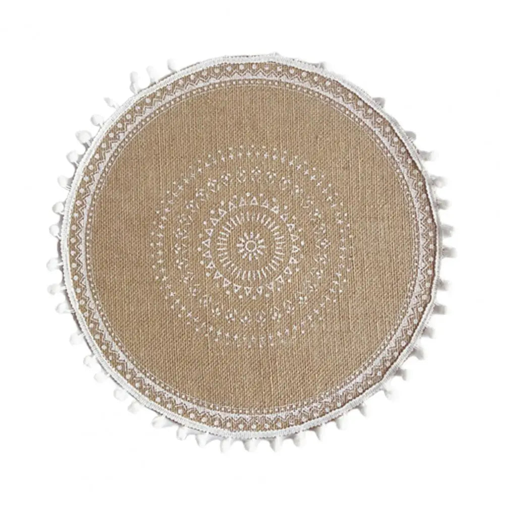 Napperon Rond en Rotin 38cm - Dessous de Plat Fait Main Décor Maison