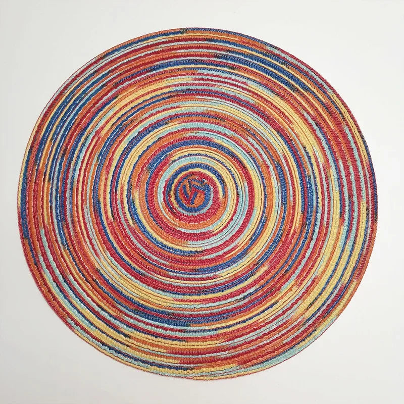 Round Braided Placemats,Washable Round Placemats for Kitchen Table 15 inch Round Table Mat for Dining Tables Holiday Party Decor