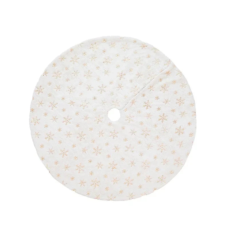 Petite Jupe de Sapin 15 Pouces - Peluche Blanche Fausse Fourrure avec Sequins