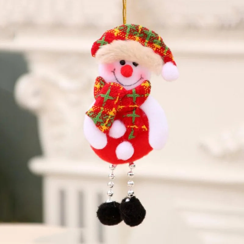Christmas Plush Doll Ornaments White Santa Claus Snowman Xmas Tree Drop Ornaments Decoration For Home Xmas Party Kids Gifts