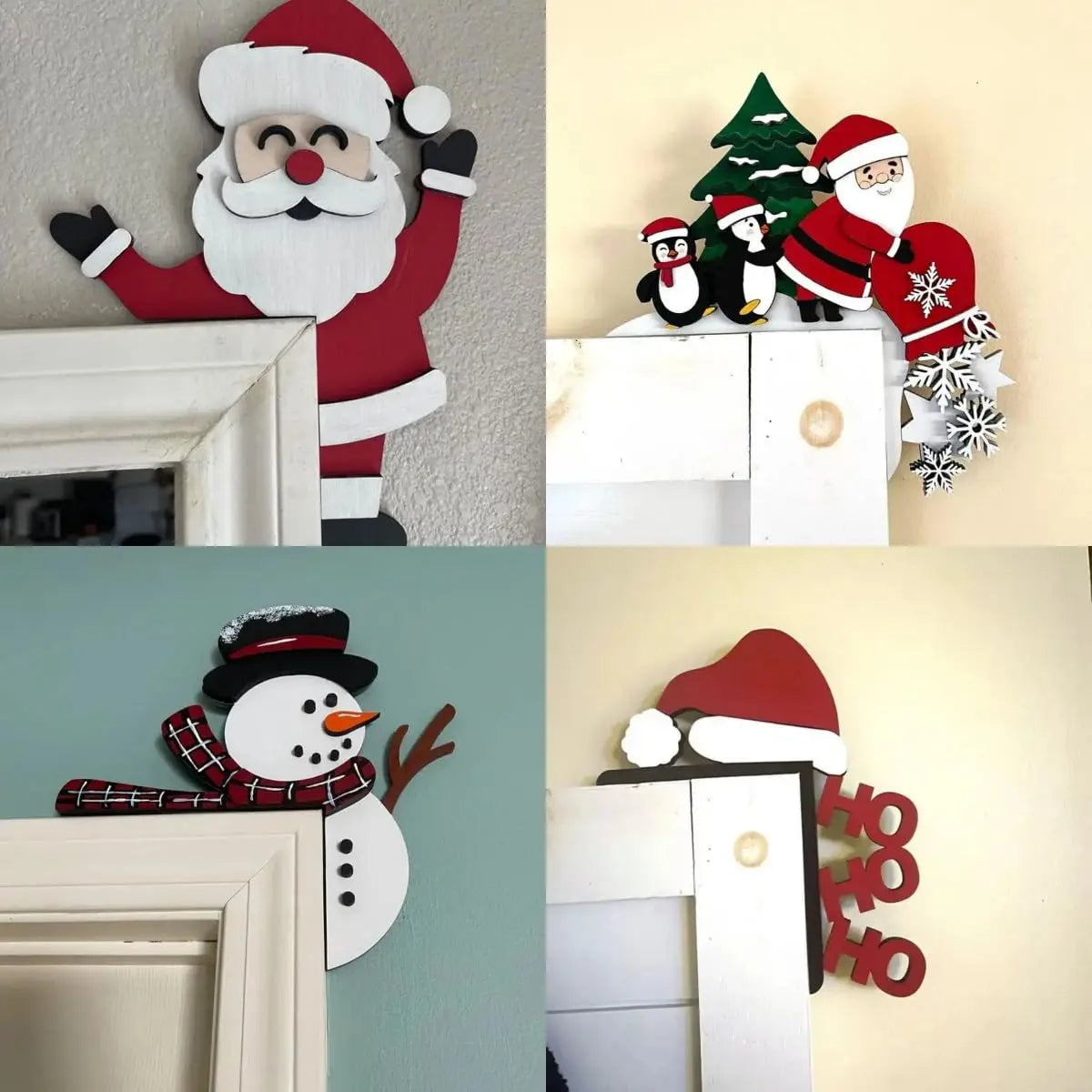 Christmas Decoration 2025 1pc Santa Clau Christmas Door Corner Decoration Diy Stitching Creatives Home Decor Colgante De Navidad