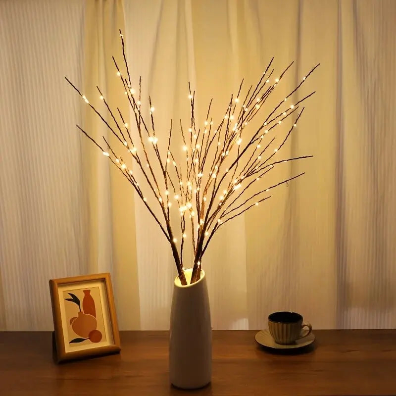 1pc 74cm/29.13in 50LED Brown Artificial Branches Lights,Indoor Battery Powered Decoration Light For Home,Restaurant,Coffee,Store