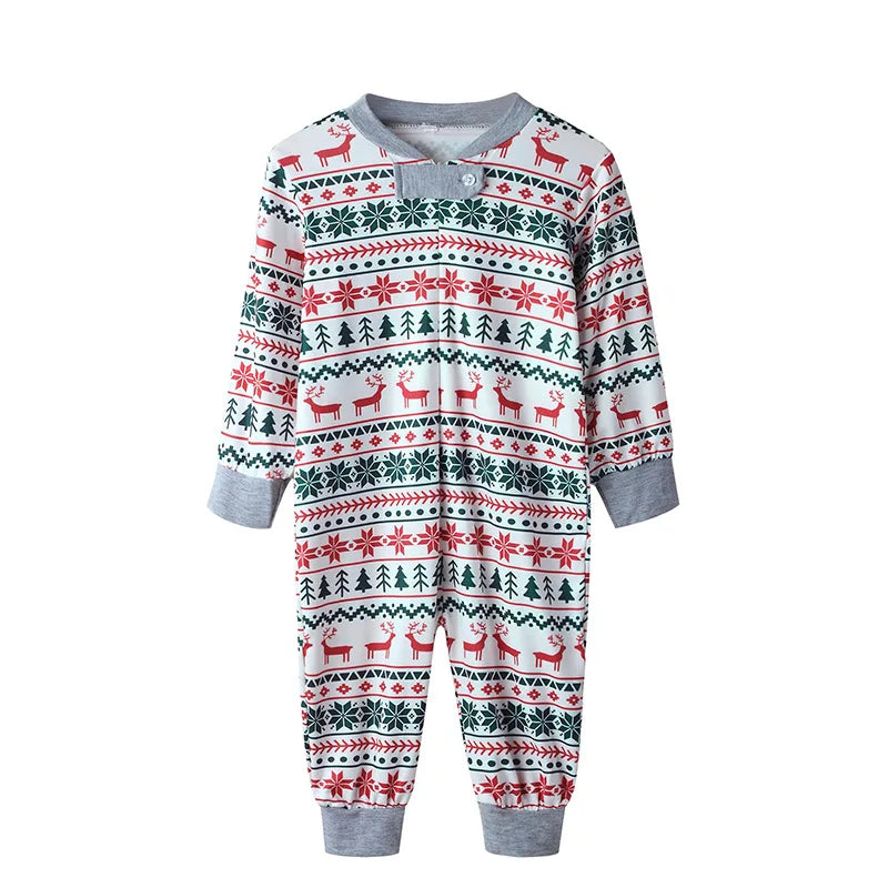 Pyjama de Noël Familial Renne et Sapin - Ensemble Assorti Parents et Enfants
