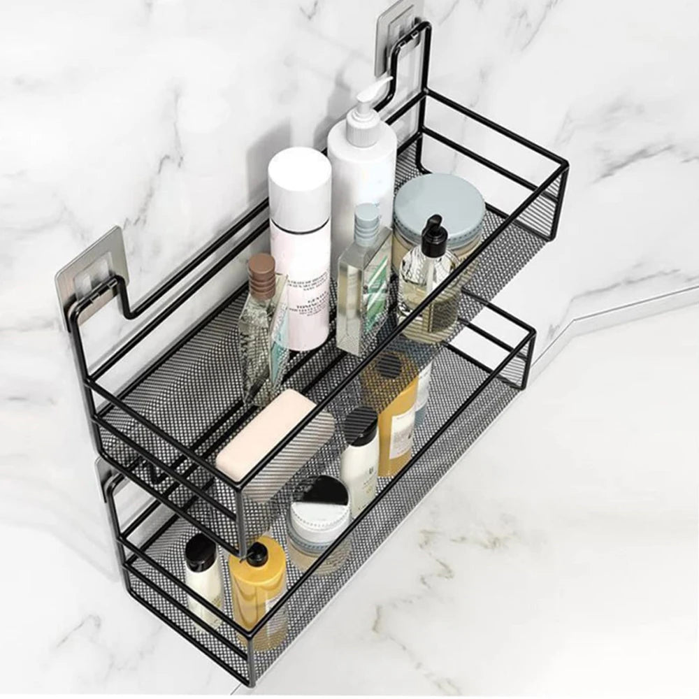 Étagère Murale Salle de Bain Sans Perçage - Rangement Multifonction