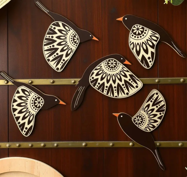 Décoration Murale Oiseau Volant en Bois - Art Mural Naturel