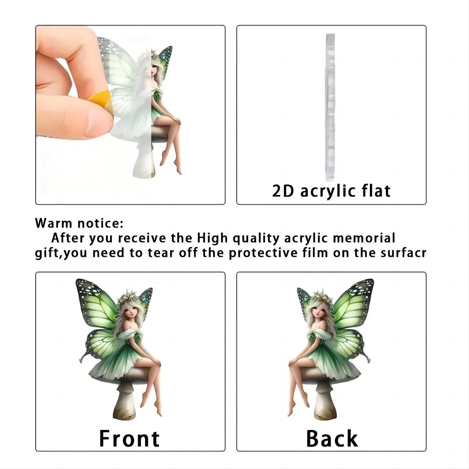 Attrape-Soleil Fée des Fleurs - Décoration Fenêtre Vitrail Acrylique